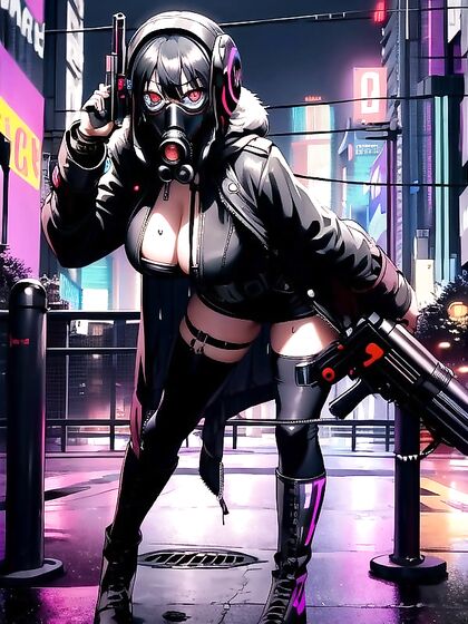 Glowing Eyes and Form-Fitting Clothes in Hot hentai Picture