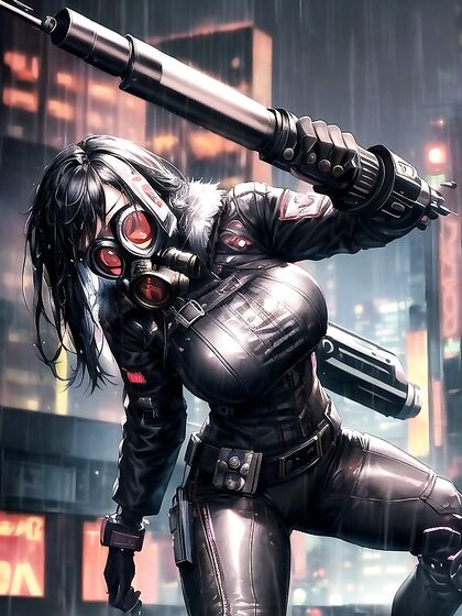 Full-Masked Pleasure in the Rain for  Hentai Moments
