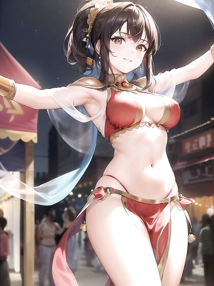 Belly Dancer Gets Happy in Ecstatic Hentai Dance Performance