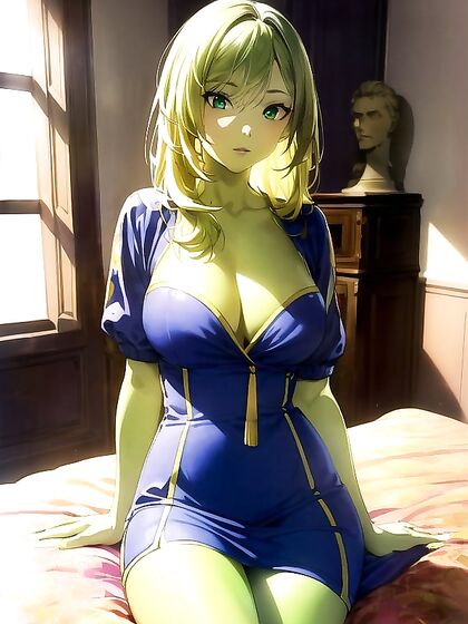Seductive Anime Babe Shows Off Her Curves in Busty Hentai Image