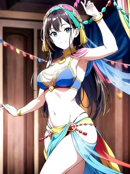 Dark-Skinned Beauty Enjoying Blissful Moments in Detailed Hentai Images