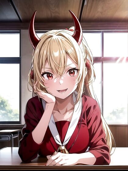 Sunny with Red Skin and Devil Horns in Steamy hentai Picture