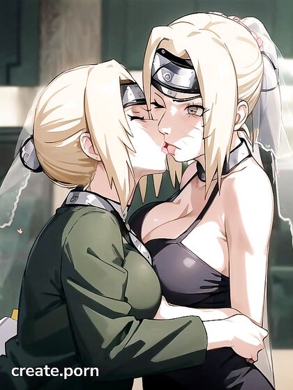 Tsunade from Naruto Enjoying Intimate Moments with Two Partners in Simple Hentai Images