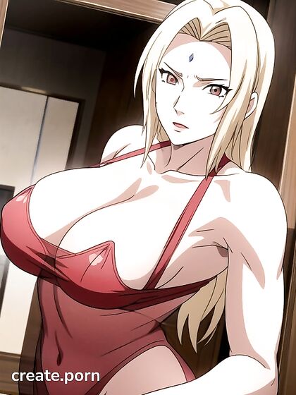 Horny hentai Picture with see-through red panties AI porn