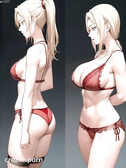 Horny Hentai Girl 18+ Seduces in Red Lace Panties and Bra