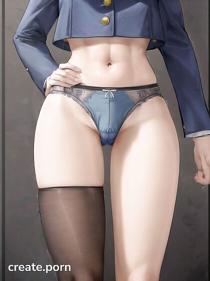 Naked Bust Shot in Blue Underpants for Steamy Hentai Picture