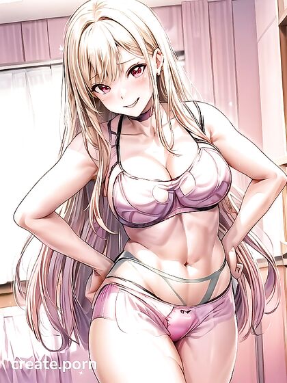 Cute Girl 18+ in Pink Underpants Enjoying Steamy Hentai Picture