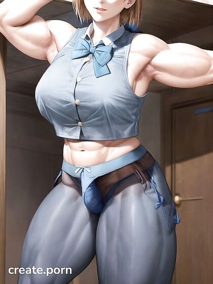 Flexing Biceps and Ripped Abs inMind-Blowing Hentai Picture