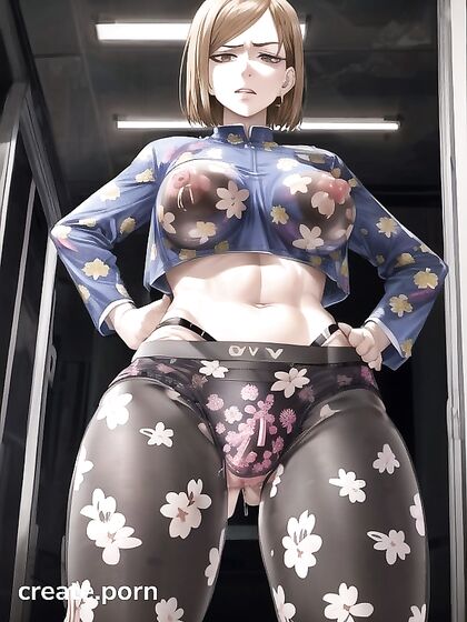 Bobcut Beauty Shows Off Thighs and Lacy Undies in Seductive Hentai Image