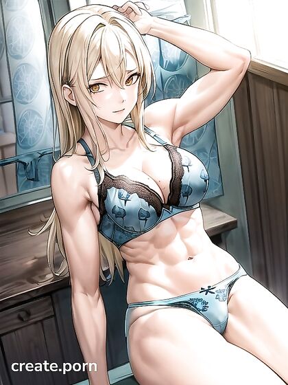 Muscular Guy in Cute Blue Patterned Underpants for Steamy Hentai Picture