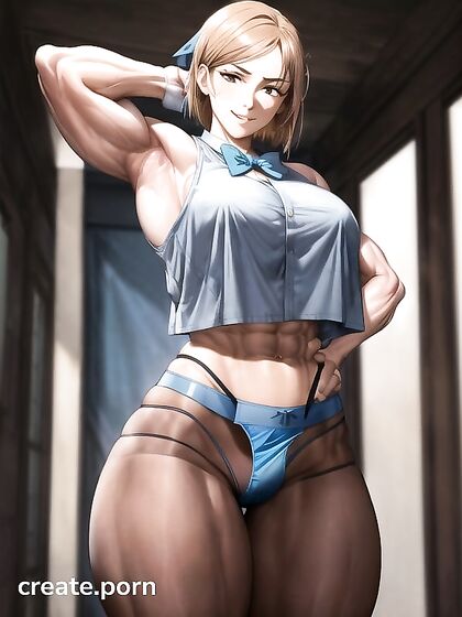 Flexing Biceps and Showing Off a Massive-Ass in Steamy Hentai Images