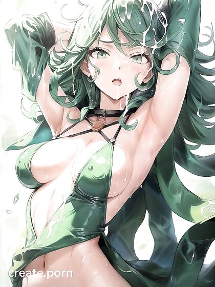 Tatsumaki from One Punch Man Seduced by Tentacle Pleasure in Busty hentai Image
