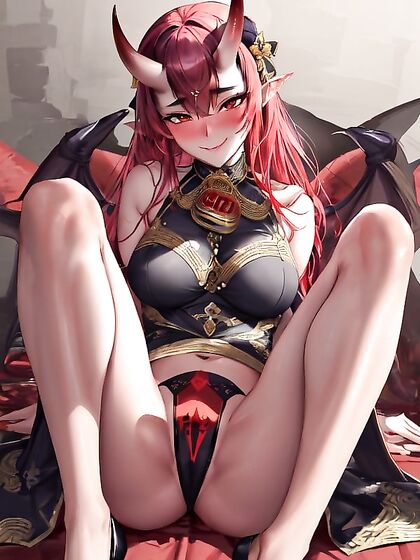 Red-Skinned Devil Stares ly at You in Steamy Hentai Picture