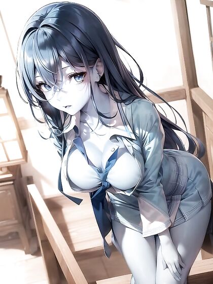 in Blue Uniform Seduces You in Steamy Hentai Picture