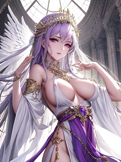 Purple-Skinned Angel Takes Center Stage in Front View Hentai Ecstasy