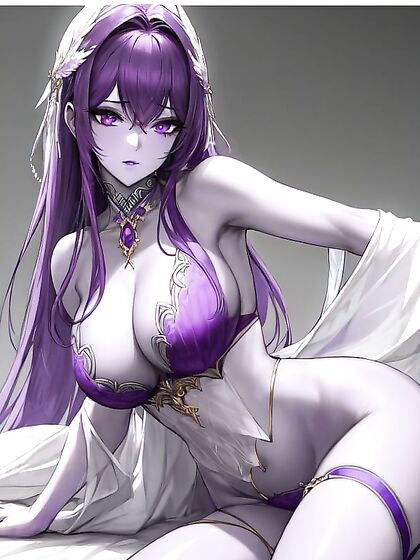 Angel with Permed Curly Hair Teases in a Sultry Waist Shot Hentai Image