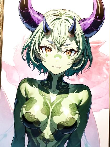 Horny One-Person Hentai Screencaps with Seductive Oni Horns