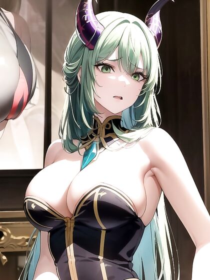Massive Breasts and Seductive Glances in a Silky Dress Hentai Fantasy