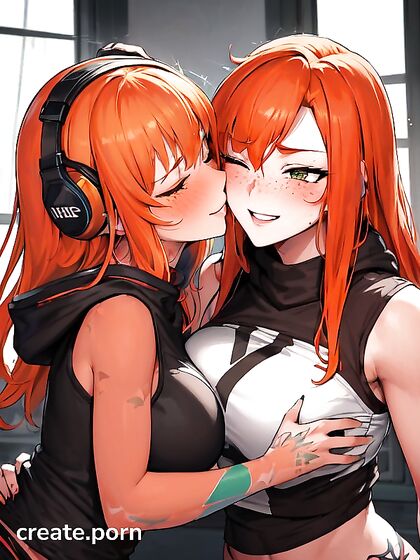 Two People Wearing Jeans and Hoodies in Steamy Hentai Picture