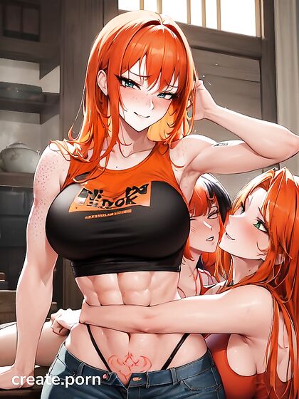 Two Fit Girl 18+s Locking Lips in  Hentai Embrace