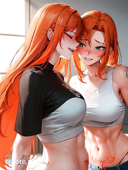 Two Tattooed Teen 18+ Lovers Explore Sensual Pleasure in Steamy Hentai Image
