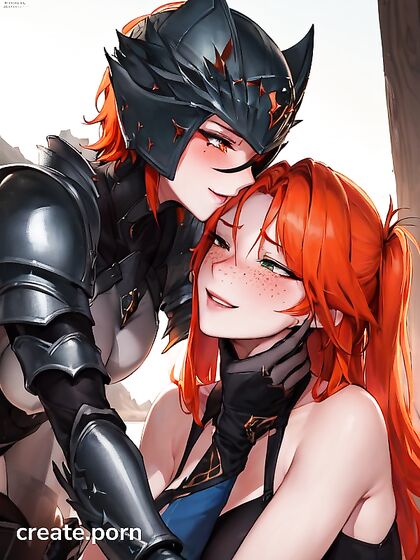 18-Year-Old with Green Eyes Teased in Armor Gloves for Hentai Pleasure