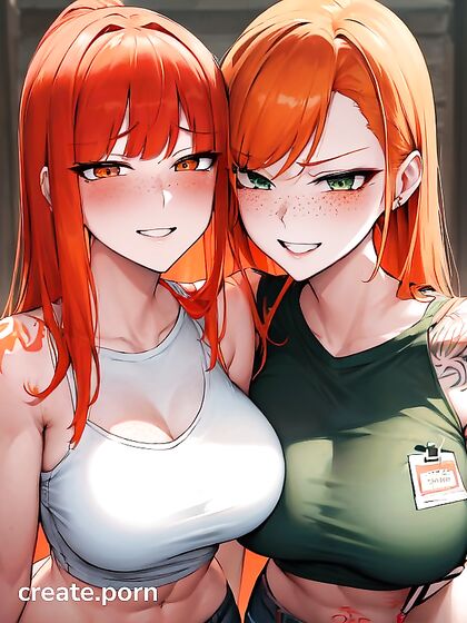 Ginger With Tattoos and Perky Tits Enjoys  Hentai Pleasure