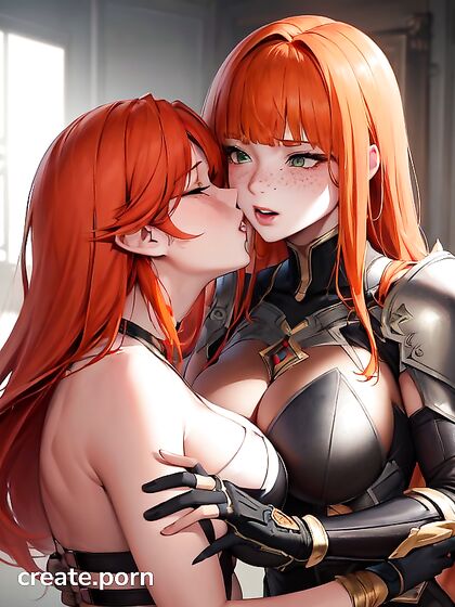 Green-Eyed Warrior in Armor Takes Control in Steamy Hentai Picture