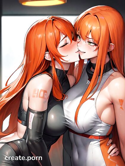 Girl 18+s Kiss in Soft PastelSci-Fi Hentai Fantasy
