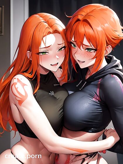 Mischievous Ginger Smiles and Blushes Through Steamy Straight Hentai Images