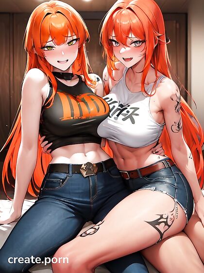 Two Green-Eyed Lovers Get Naughty in a Smirking, Blushing Hentai Adventure