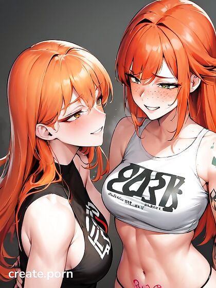 Ginger with Medium Breasts Enjoying Soft Pastel hentai Pleasures