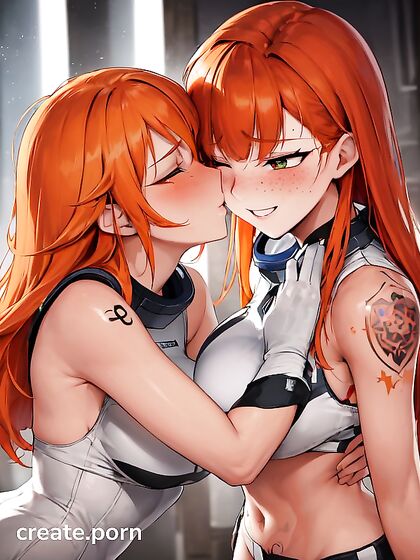 Ginger Girl 18+s with Green Eyes Kiss Passionately in Erotic Hentai Images