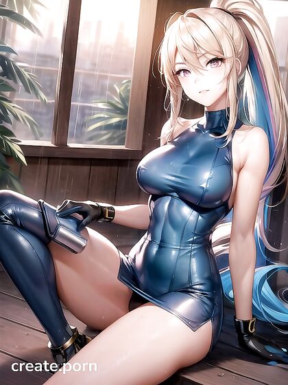 Thighs Exposed and Medium Breasts in Seductive Hentai Picture