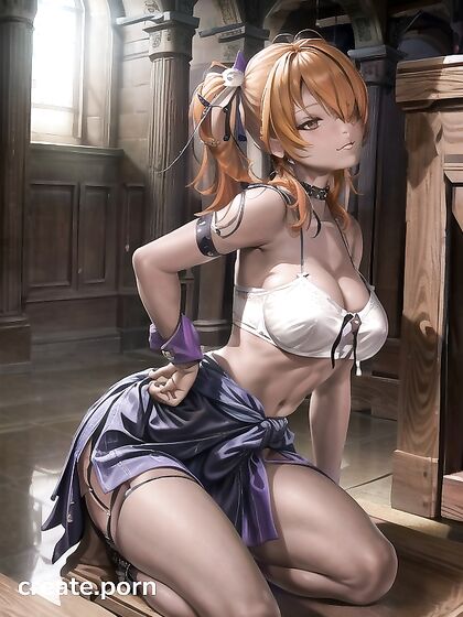 Mature Red-Skinned Beauty with Pigtails Enjoys  Hentai Pleasure
