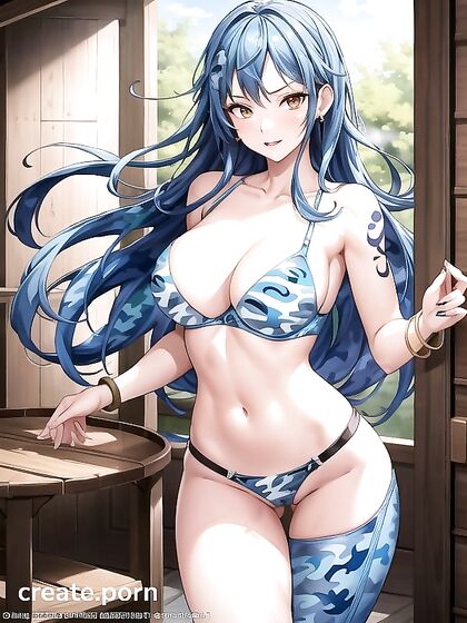 Nami from One Piece Strips Down to Her Blue Camo Bra in Naughty Hentai Fun
