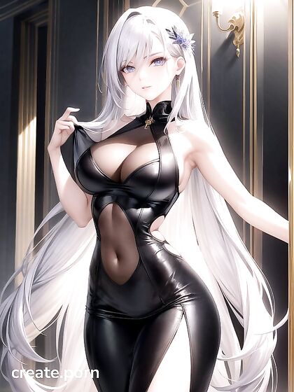 Beautiful Symmetrically-Faced Woman with High Cheekbones and Full Lips in Lean, Toned Hentai Picture