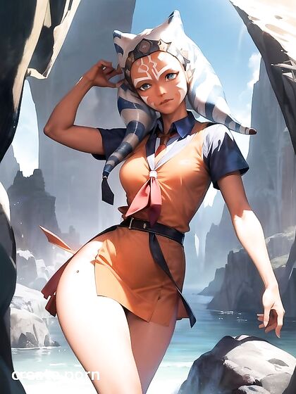 Ahsoka Tano in School Uniform Explores Dark Cavens in Mind-Blowing Hentai Images