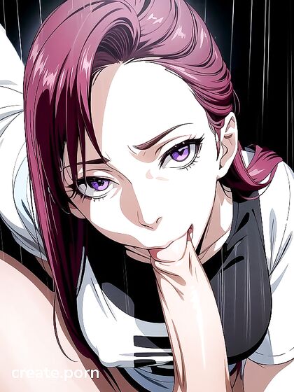Winking Pale-Skinned Beauty Stands Seductively in Hentai AI Picture