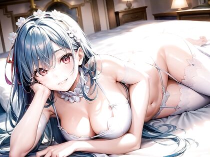 Rem from Re –Zero Shows Off Her Rounded Ass in Solo Hentai Pleasure