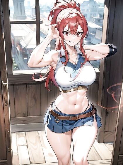 Red-Haired Fitness Goddess Seduced by Thick-Line Hentai Desires