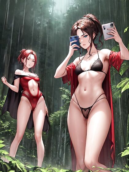 Sad Girl 18+ with Ponytail Takes Sexy Selfies in Steaming Hentai Images