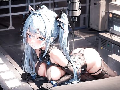 MILF's Nipples Milked by Complex Machine Pumps in  Hentai Image