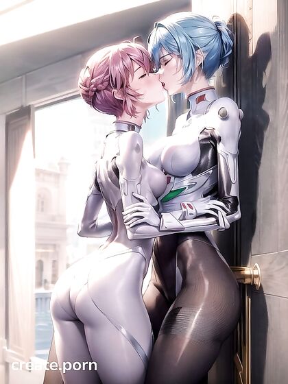 Ayanami Rei from Evangelion Engages in Ultra-Detailed Lesbian Kisses