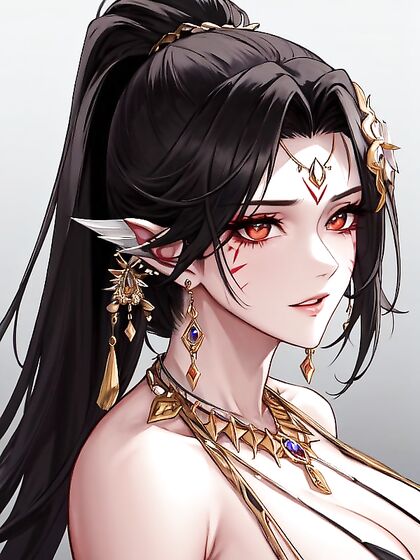 Dark-Skinned Beauty with Earrings Gets Marked Up in  Hentai Picture