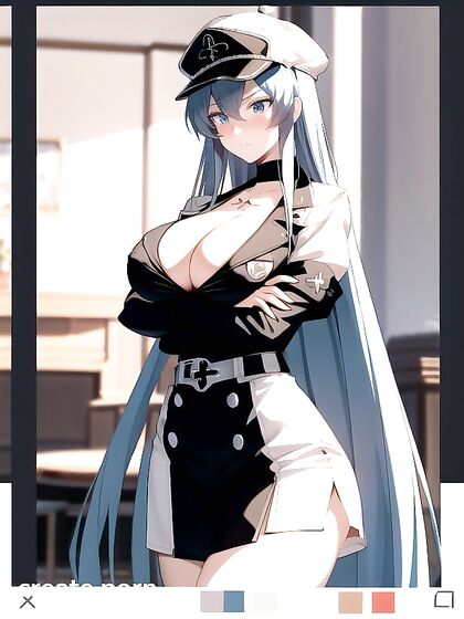 Skinny Esdeath from Akame ga Enjoying Seductive SFW Hentai Moments