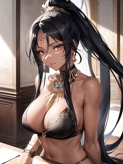 Dark-Skinned Beauty with Tribal Necklace in Wild Hentai Adventures