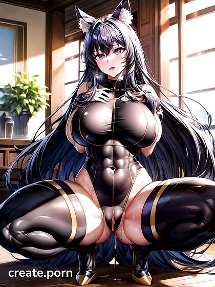 Delta from Eminence in Shadow Exposed in Window with Pubic Hair Hentai Picture