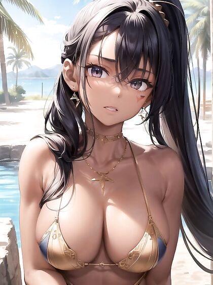 Large-breasted Beauty with Facial Marks and Earrings in Hot Hentai Picture