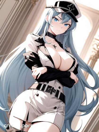 Esdeath from Akame ga ! Arms Crossed in Skinny Hentai Ecstasy